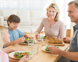 Family eating together