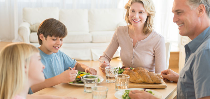 Family eating together