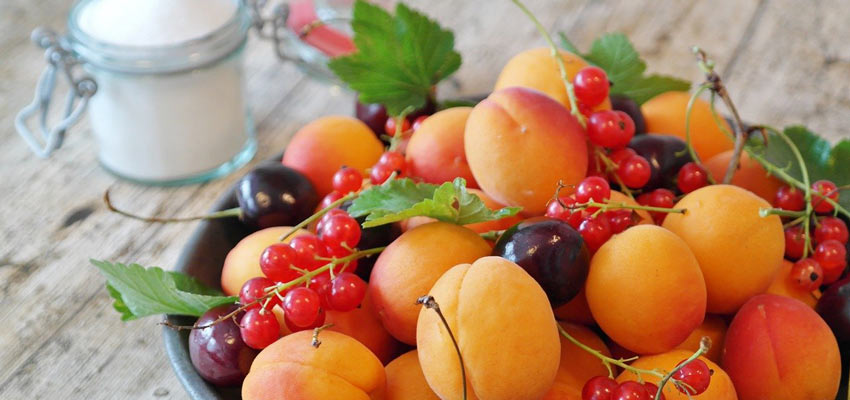 Apricots, cherries