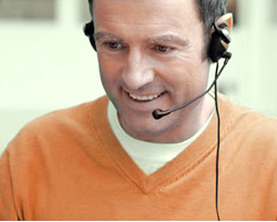 Person mit Headset