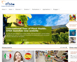 Sitio web de capturas de pantalla de la EFSA